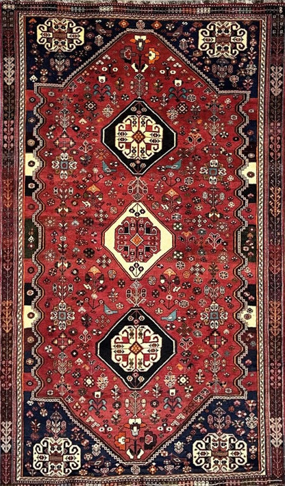 Hand-Knotted Tribal Persian Qashqaie Rug