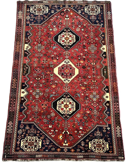 Hand-Knotted Tribal Persian Qashqaie Rug