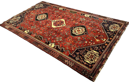 Hand-Knotted Tribal Persian Qashqaie Rug