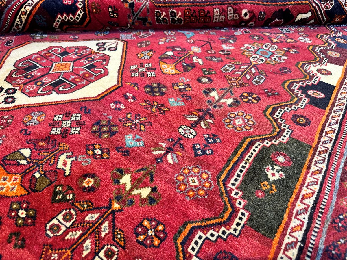 Hand-Knotted Tribal Persian Qashqaie Rug