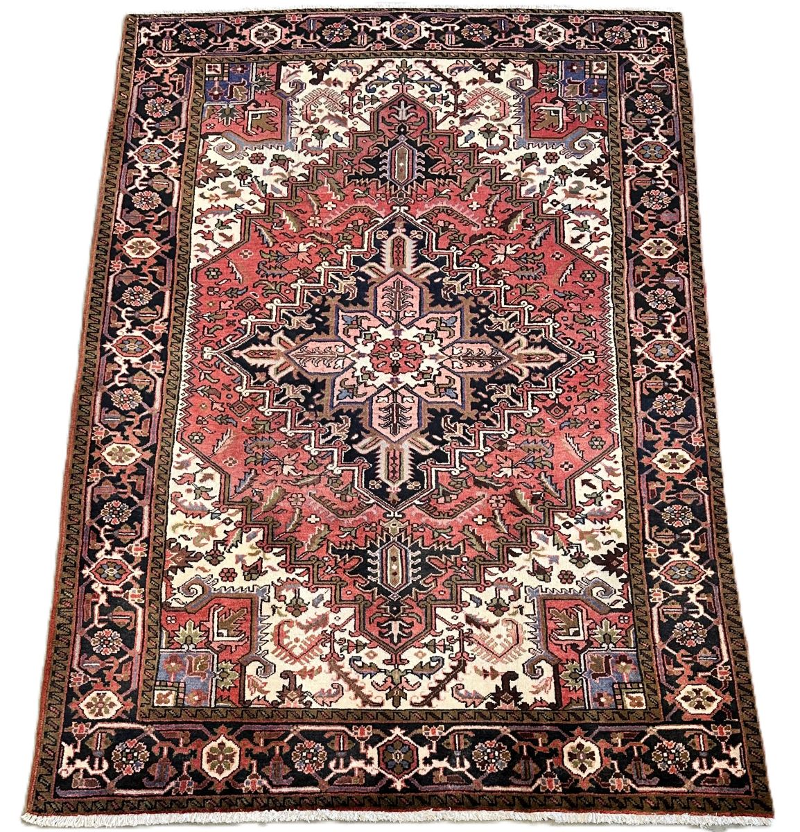Hand-knotted Traditional Persian Heriz Carpet