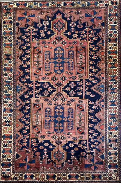 Hand-Knotted Tribal Persian Bakhtiar Rug