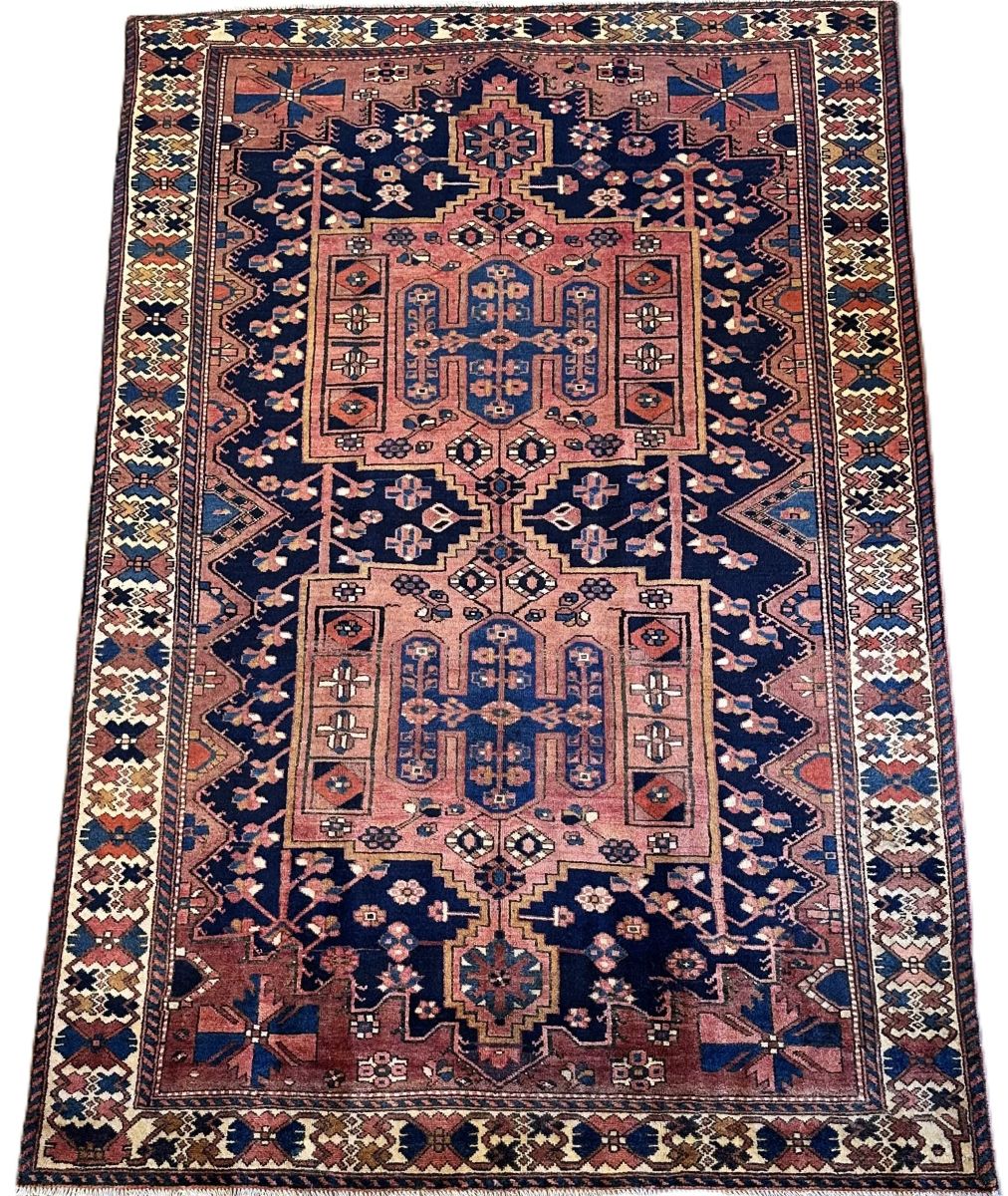 Hand-Knotted Tribal Persian Bakhtiar Rug