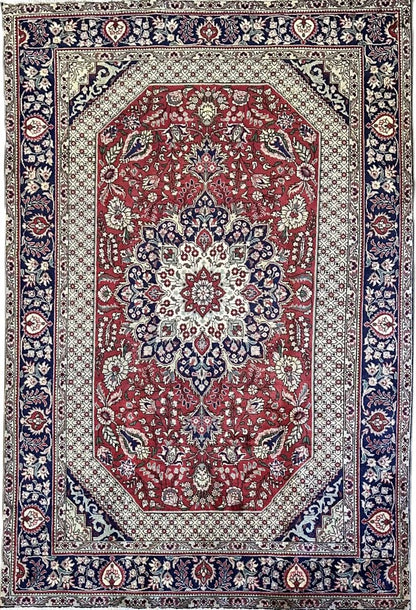 Hand-Knotted Persian Tabriz Carpet