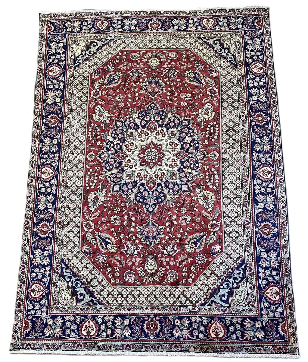 Hand-Knotted Persian Tabriz Carpet