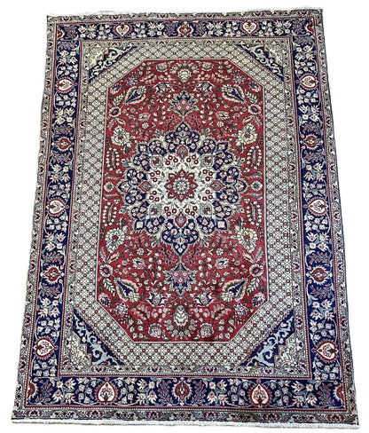Hand-Knotted Persian Tabriz Carpet