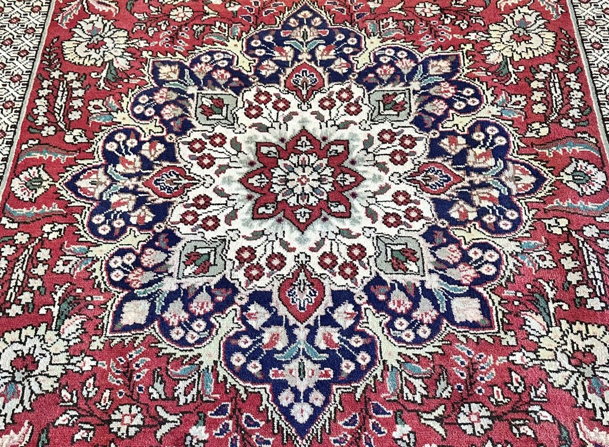 Hand-Knotted Persian Tabriz Carpet