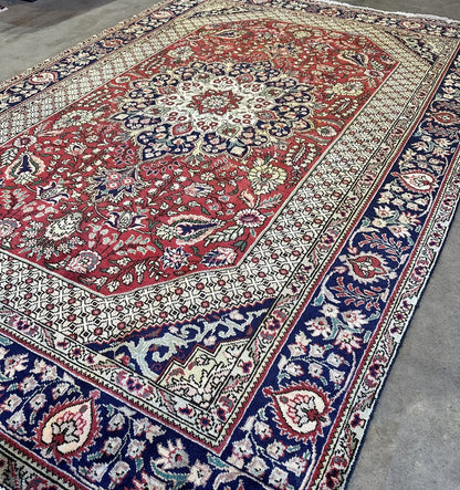 Hand-Knotted Persian Tabriz Carpet