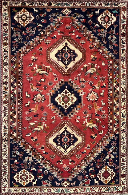 Hand-Knotted Tribal Persian Qashqaie Rug