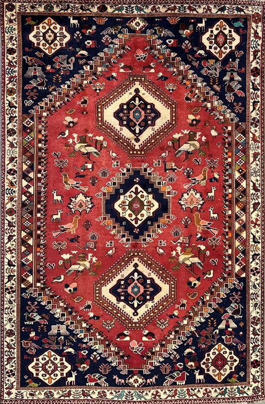 Hand-Knotted Tribal Persian Qashqaie Rug
