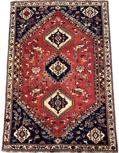 Hand-Knotted Tribal Persian Qashqaie Rug