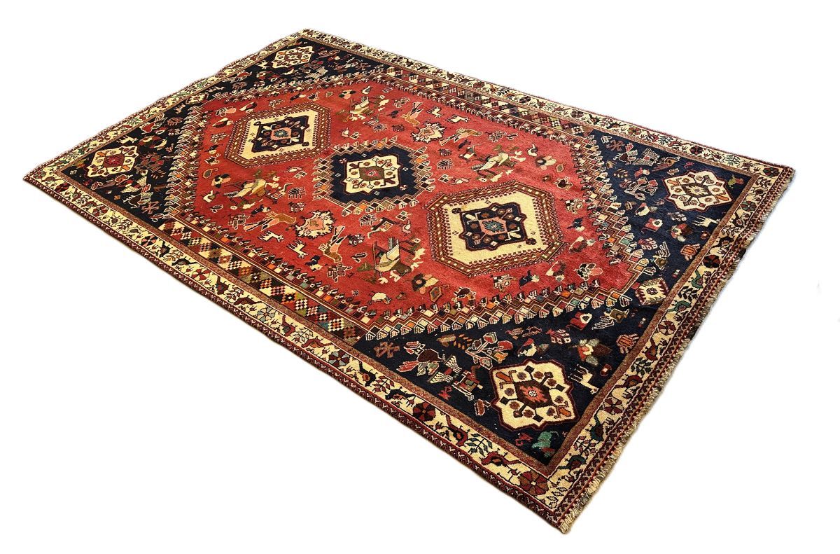 Hand-Knotted Tribal Persian Qashqaie Rug