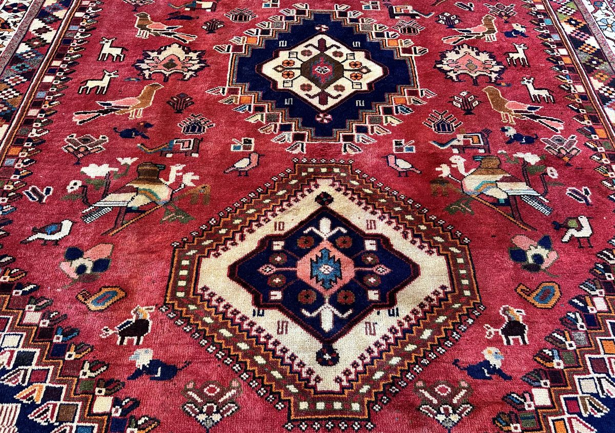 Hand-Knotted Tribal Persian Qashqaie Rug