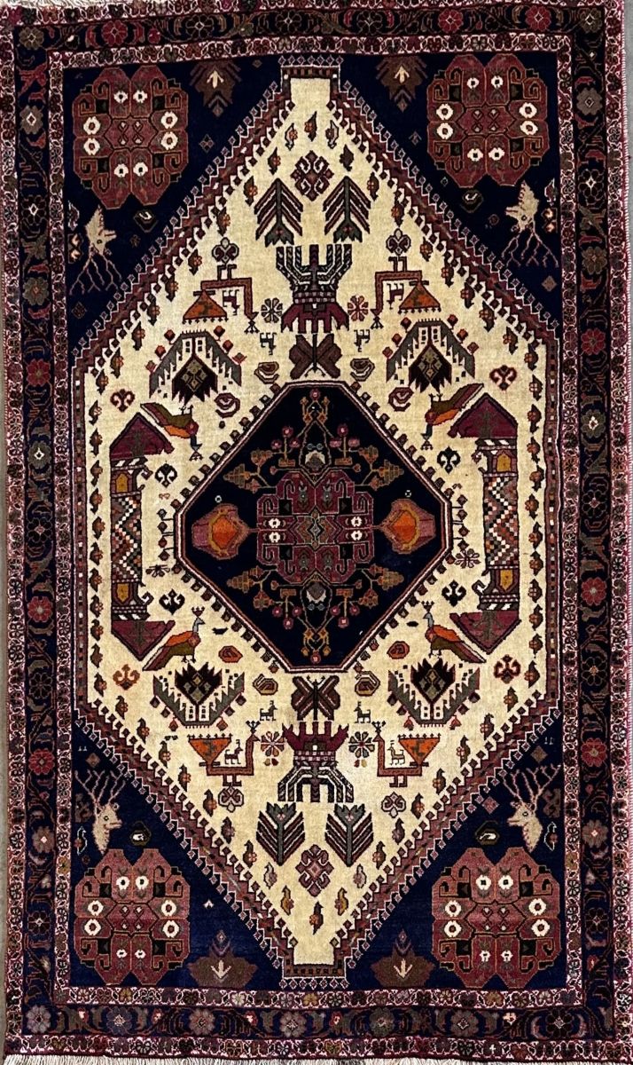 Hand-Knotted Tribal Persian Qashqaie Rug