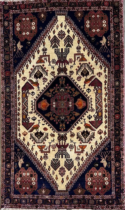 Hand-Knotted Tribal Persian Qashqaie Rug