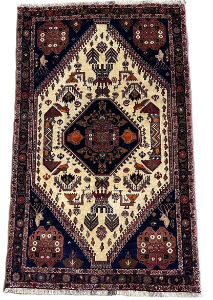 Hand-Knotted Tribal Persian Qashqaie Rug