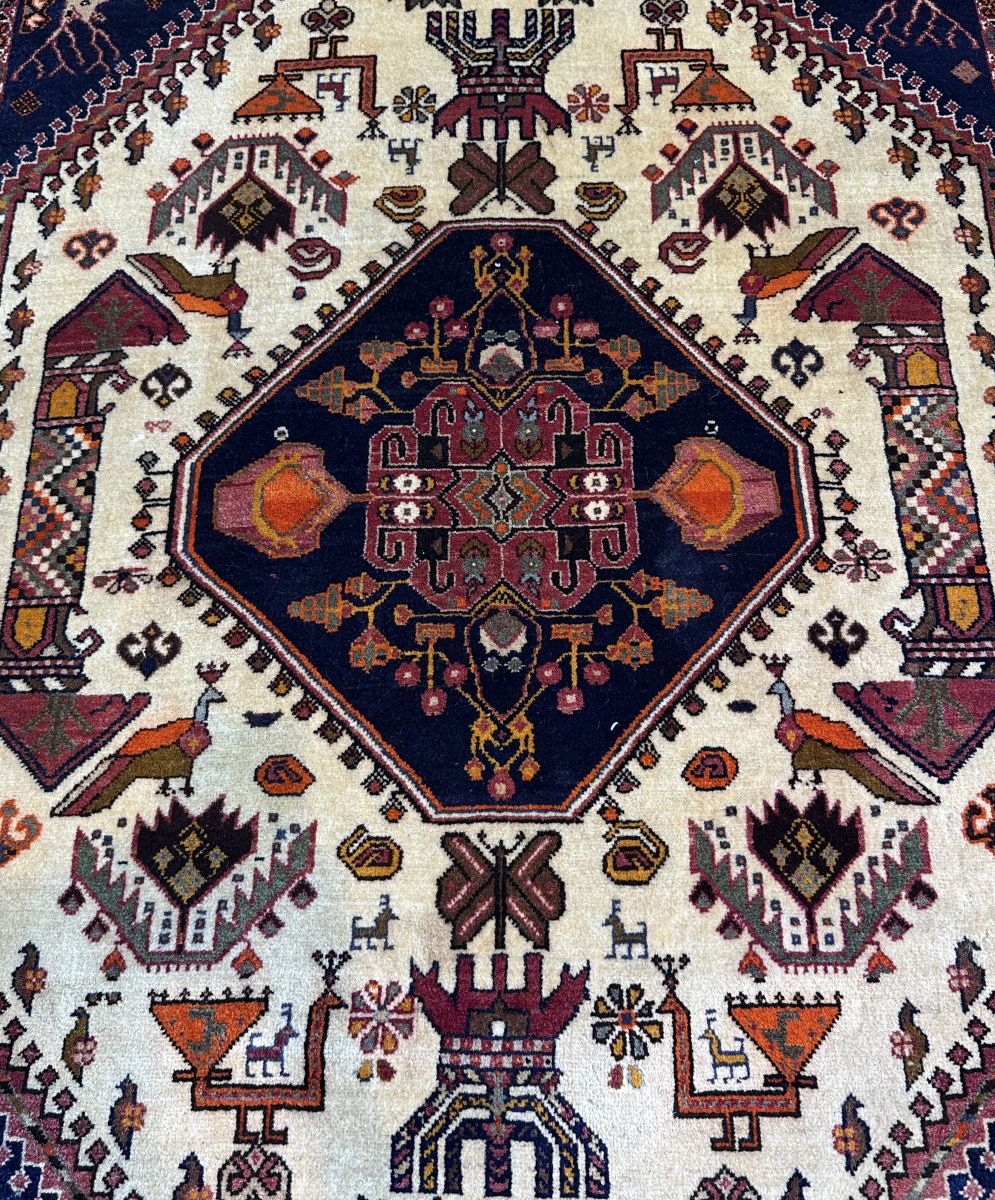 Hand-Knotted Tribal Persian Qashqaie Rug