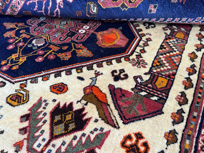 Hand-Knotted Tribal Persian Qashqaie Rug