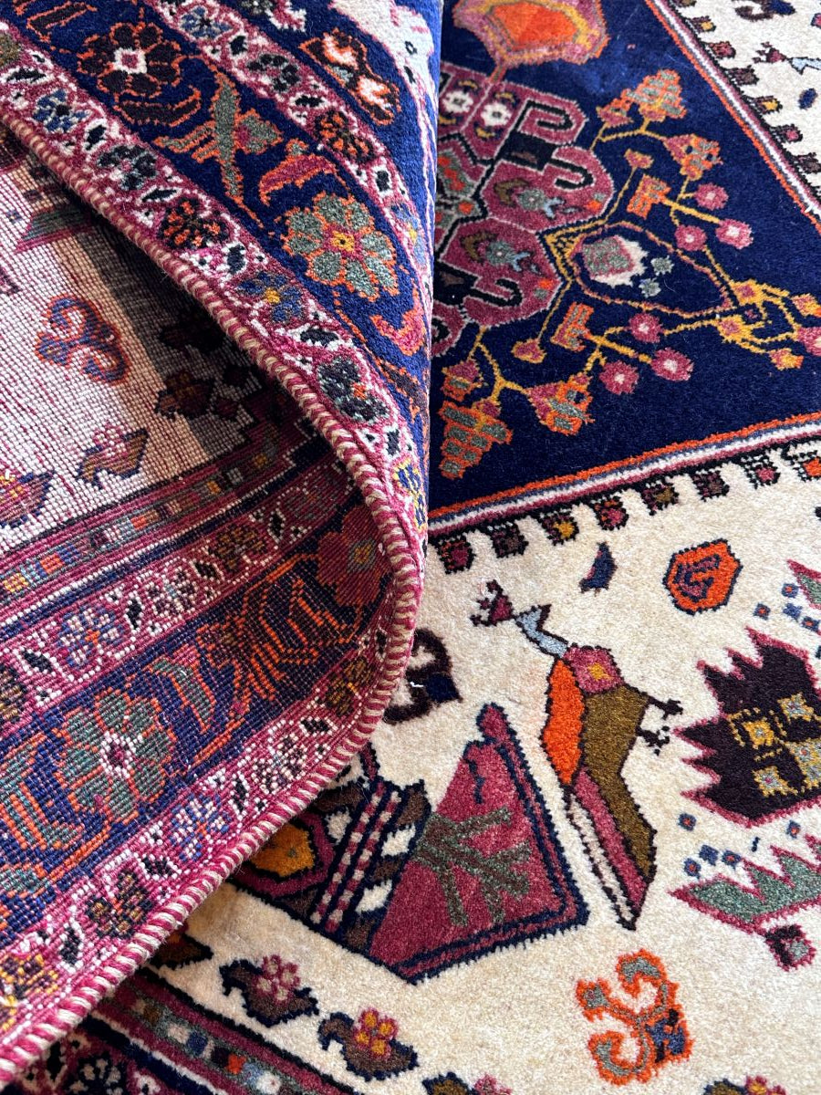 Hand-Knotted Tribal Persian Qashqaie Rug