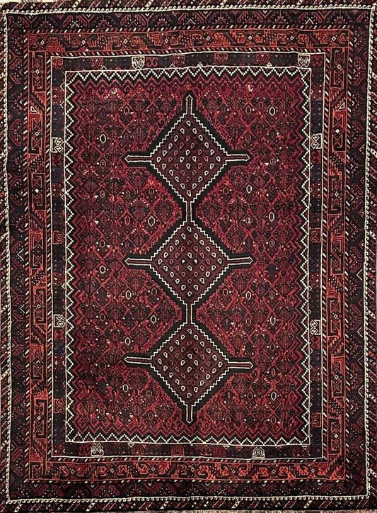 Hand-Knotted Tribal Persian Qashqaie Rug