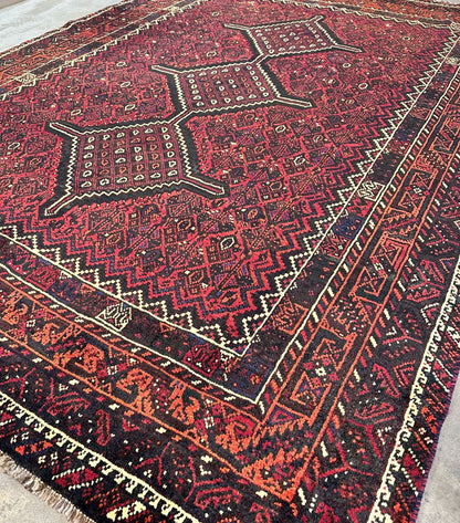 Hand-Knotted Tribal Persian Qashqaie Rug