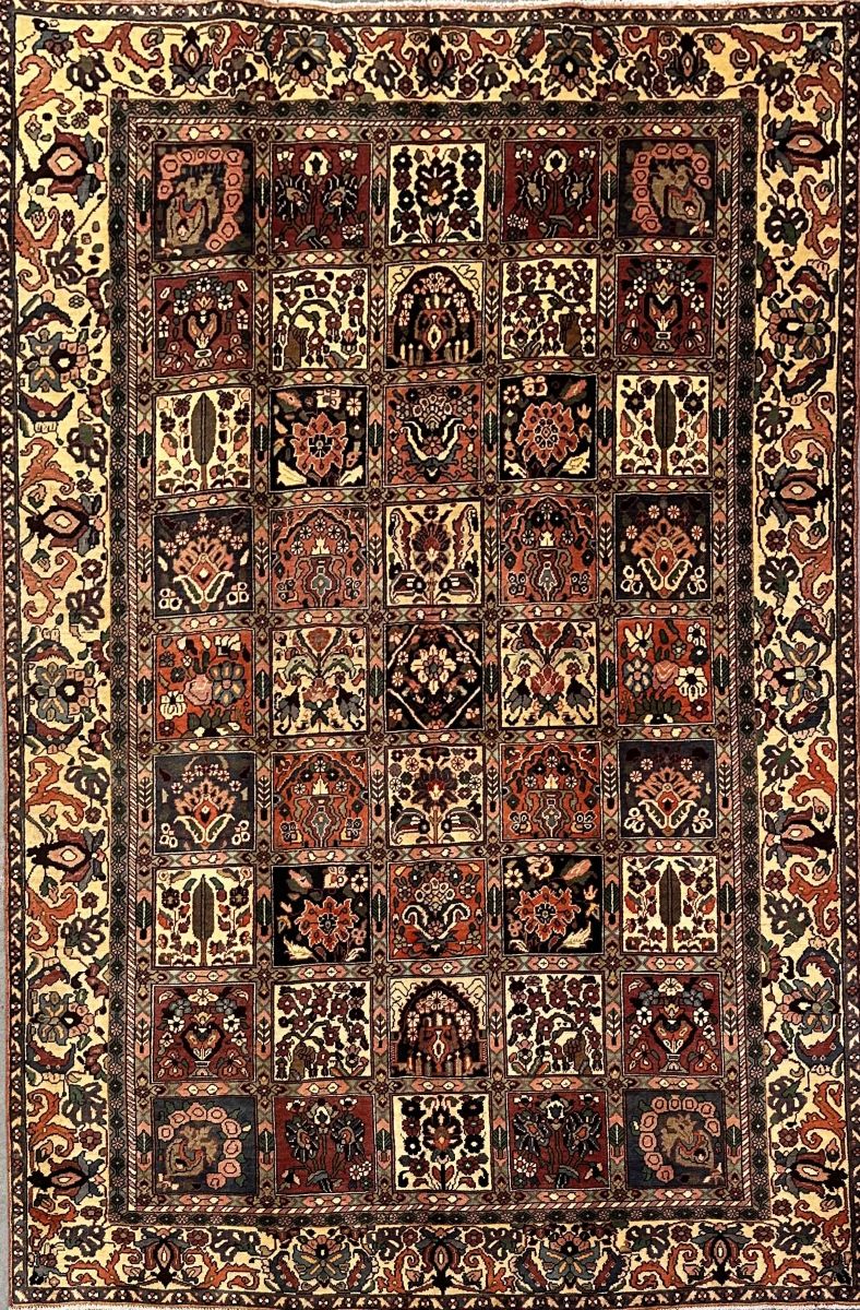 Hand-Knotted Tribal Persian Bakhtiar Rug