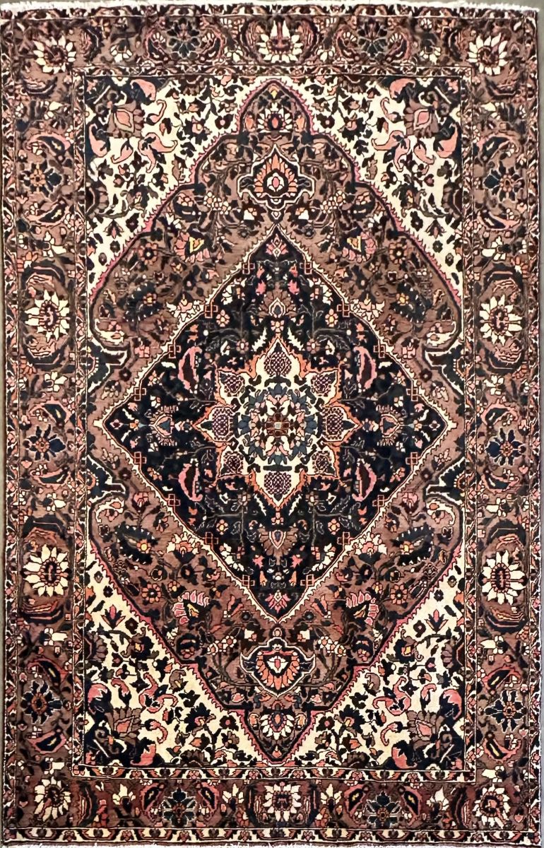 Hand-Knotted Tribal Persian Bakhtiar Saman Rug