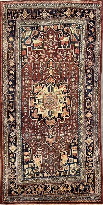 Circa 1970s Hand-Knotted Tribal Persian Bidjar Rug