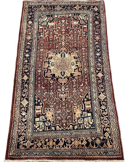 Circa 1970s Hand-Knotted Tribal Persian Bidjar Rug