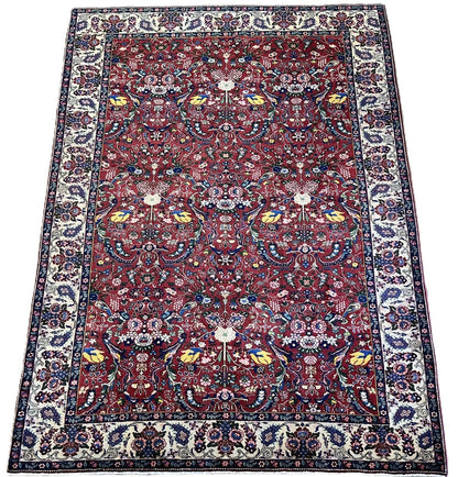 Antique Hand-Knotted Persian Tabriz Khalkhal Carpet