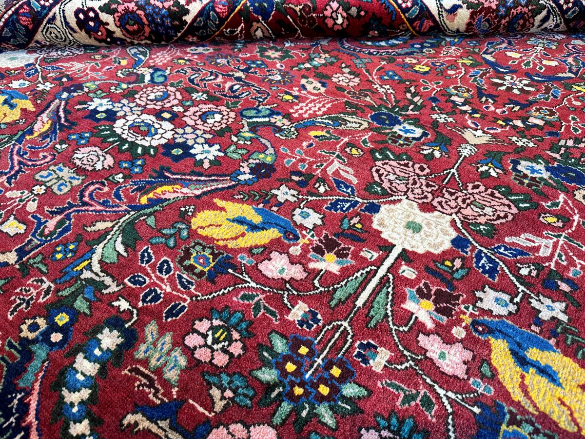 Antique Hand-Knotted Persian Tabriz Khalkhal Carpet
