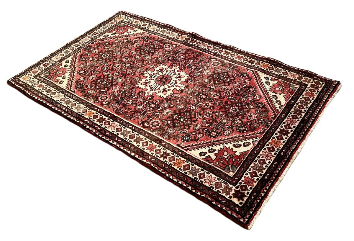 Hand-Knotted Tribal Persian Hossainabad Rug