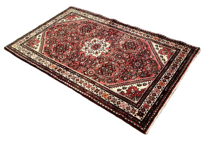 Hand-Knotted Tribal Persian Hossainabad Rug