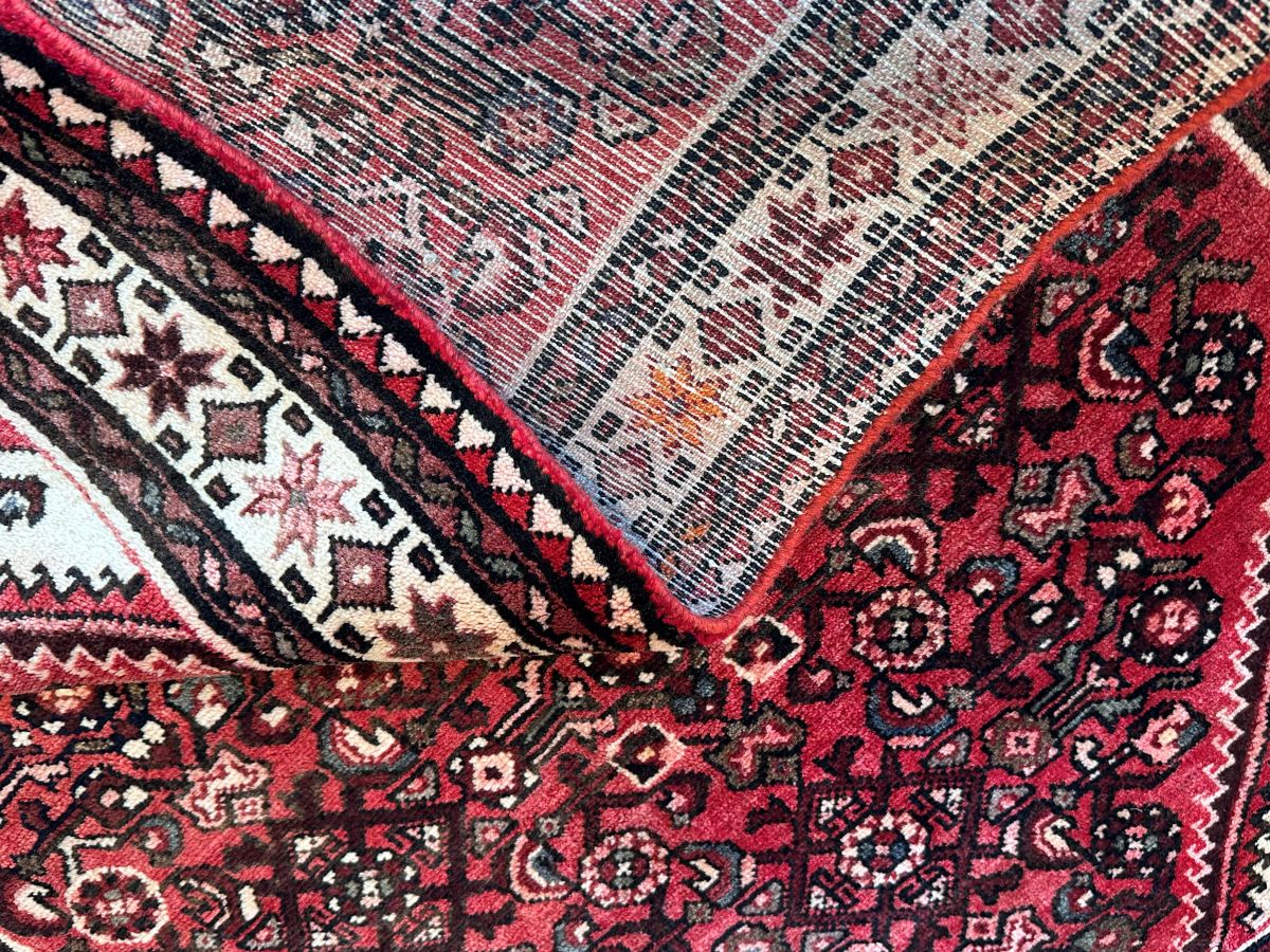 Hand-Knotted Tribal Persian Hossainabad Rug