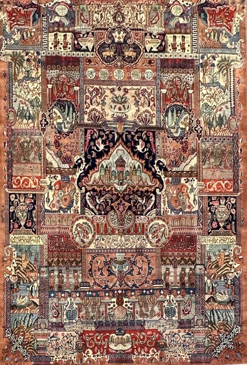 Hand-Knotted Persian Kashmar Carpet