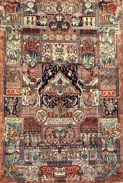 Hand-Knotted Persian Kashmar Carpet