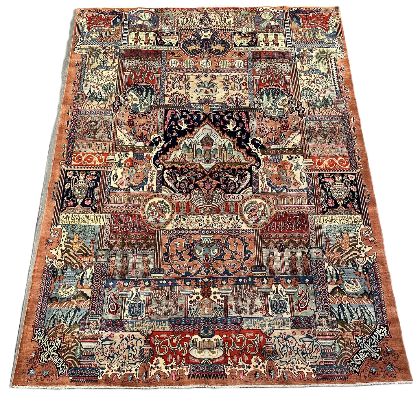 Hand-Knotted Persian Kashmar Carpet