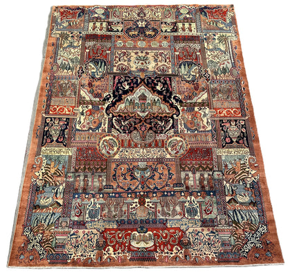 Hand-Knotted Persian Kashmar Carpet