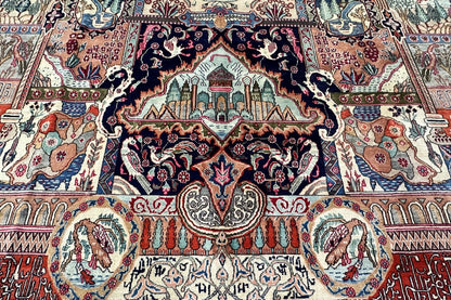 Hand-Knotted Persian Kashmar Carpet