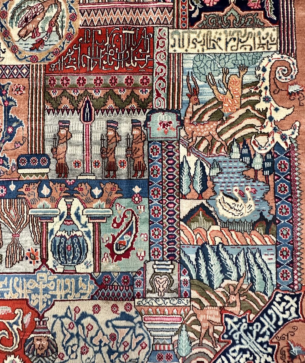 Hand-Knotted Persian Kashmar Carpet