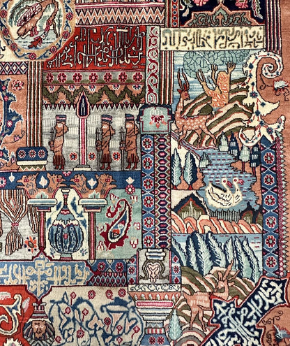 Hand-Knotted Persian Kashmar Carpet
