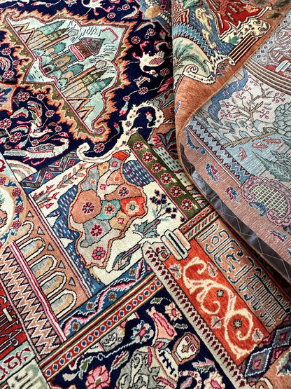 Hand-Knotted Persian Kashmar Carpet