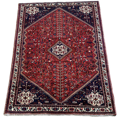 Hand-Knotted Tribal Persian Qashqaie Rug