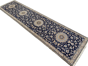 Fine Hand-Knotted Persian Naien Hall Runner