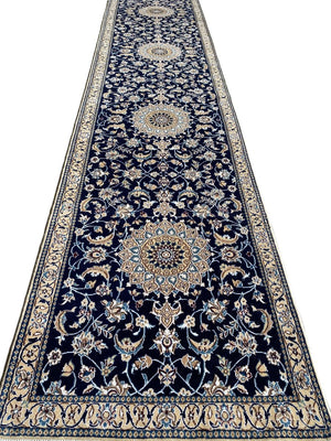 Fine Hand-Knotted Persian Naien Hall Runner