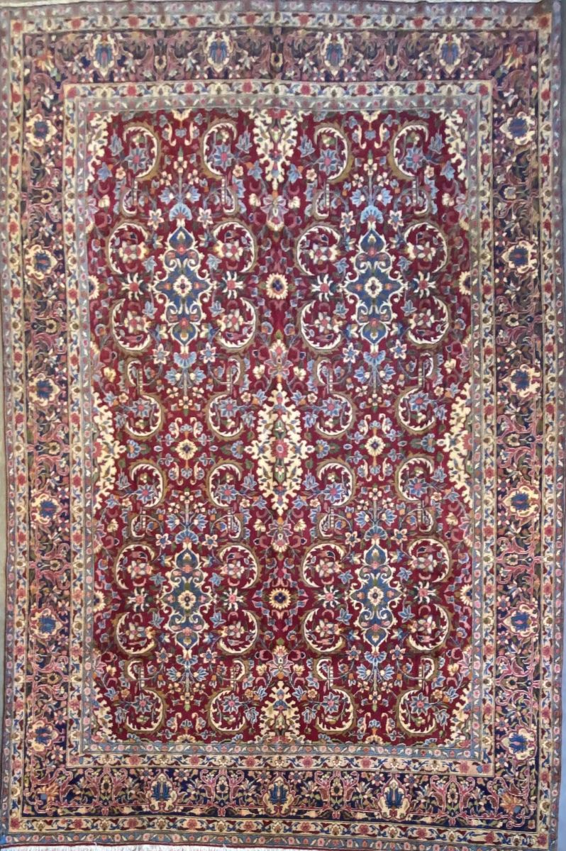 A Hand-Knotted Persian Yazd Carpet