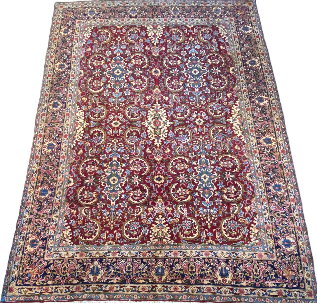 A Hand-Knotted Persian Yazd Carpet