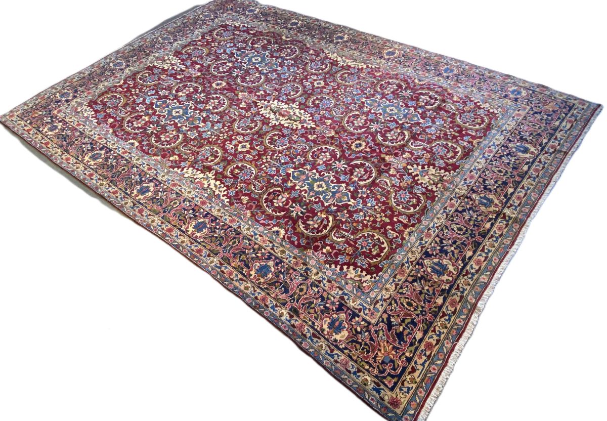 A Hand-Knotted Persian Yazd Carpet