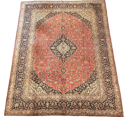 Fine Hand-Knotted Persian Kashan Carpet