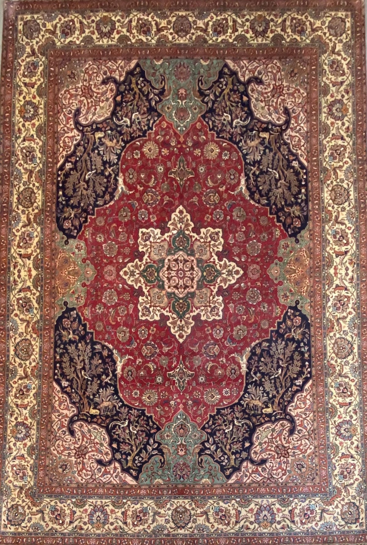 Circa 1970s Hand-Knotted Persian Tabriz Carpet